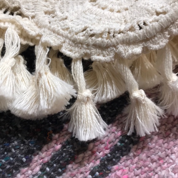 🛍3 for $15 Blu Pepper Shorts tassel hem cream S - Picture 6 of 8